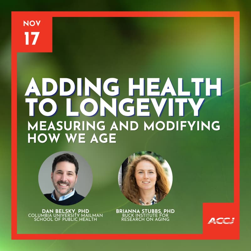 Cover Image for Adding Health to Longevity: Measuring and Modifying How We Age