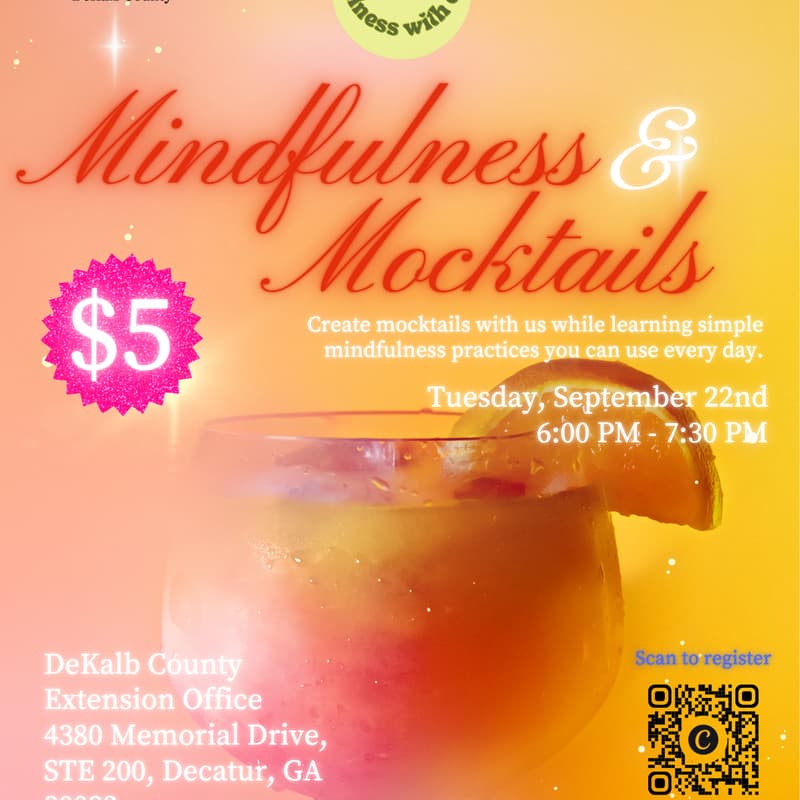 Cover Image for Mindfulness & Mocktails- Dekalb UGA Extension