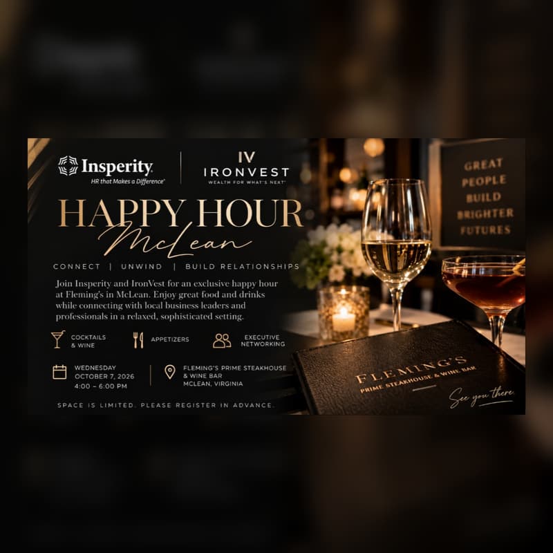 Cover Image for Insperity + IronVest Executive Happy Hour | McLean