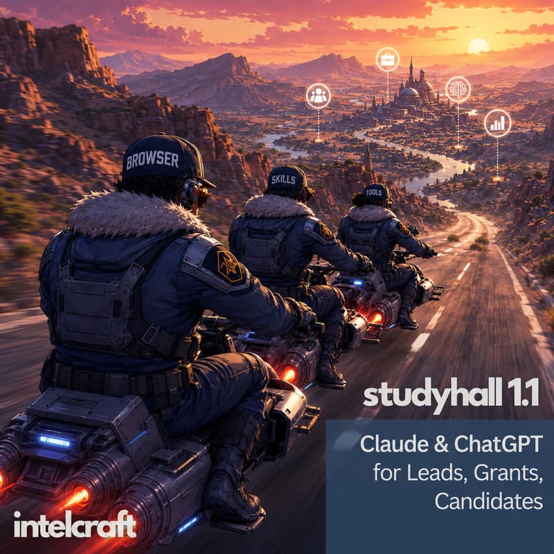 Cover Image for [studyhall 1.1] - AI Skills & Tools : Using ChatGPT Work / Cowork to Find Leads, Grants, Candidates