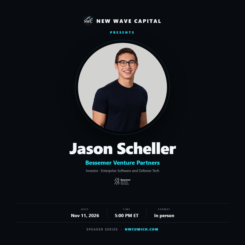 Cover Image for NWC Speaker Series: Jason Scheller, Bessemer Venture Partners