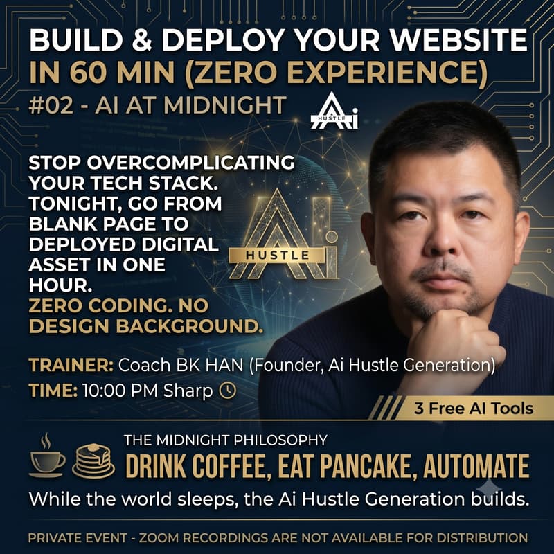 Cover Image for BUILD AND DEPLOY YOUR WEBSITE IN 60 MIN (ZERO EXPERIENCE) #02 - AI AT MIDNIGHT