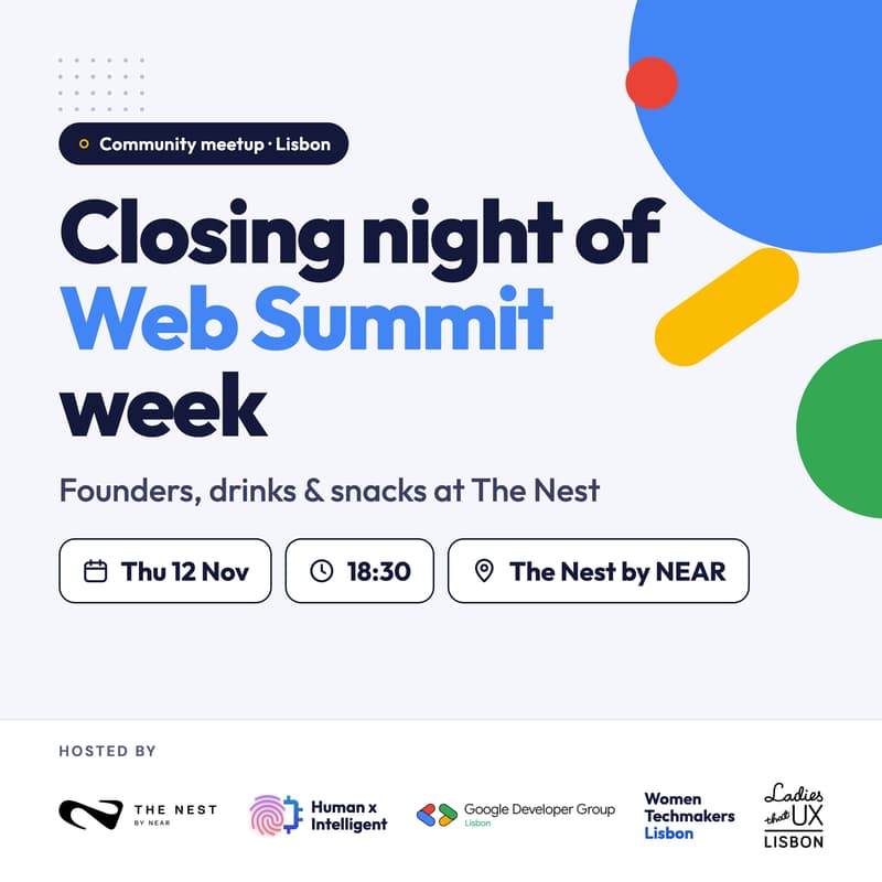 Cover Image for Closing Night of Web Summit Week: Founders, Drinks and Snacks at The Nest