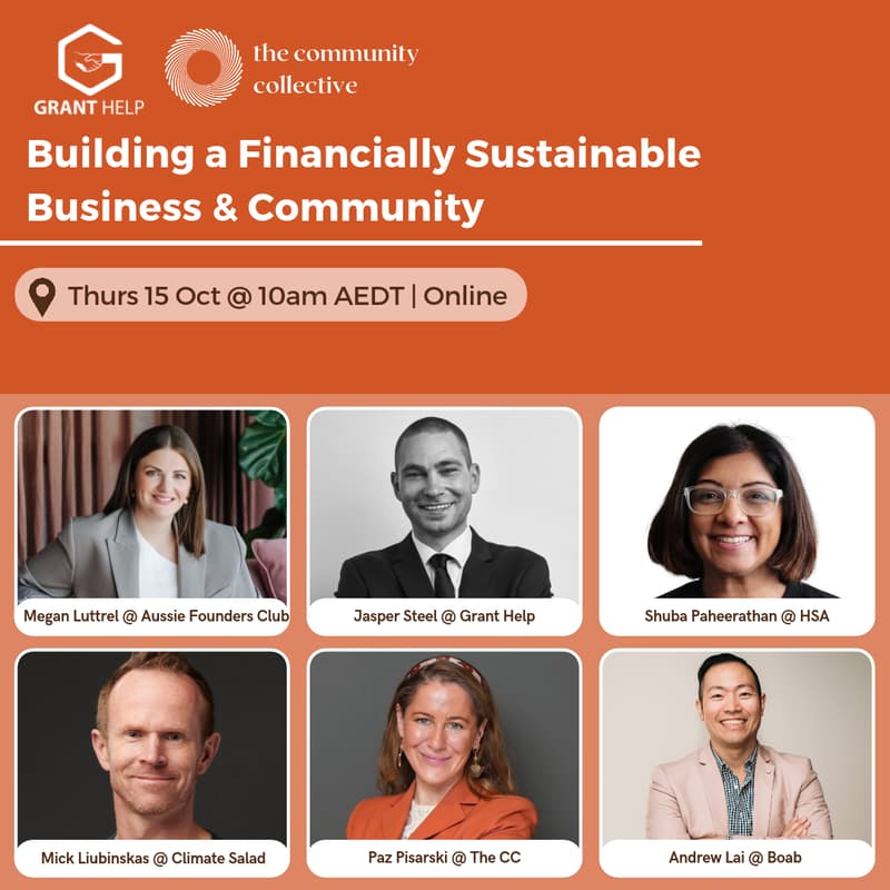 Cover Image for 🏵️ Grant Help x The CC: Building a Financially Sustainable Business & Community