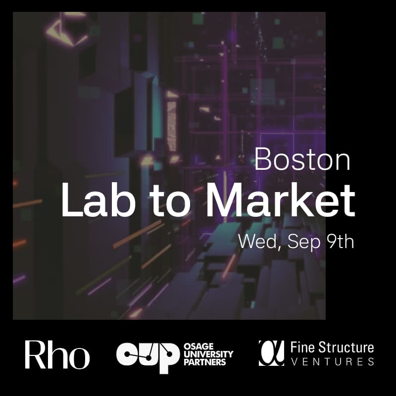 Cover Image for Lab to Market Boston - Hosted by OUP, FSV, and Rho