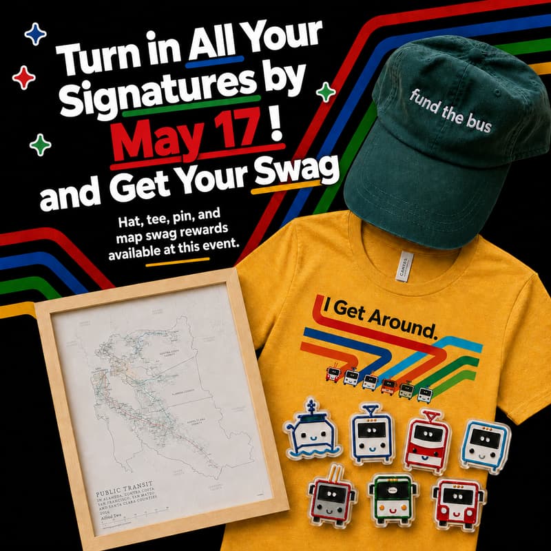 Cover Image for Turn in Your Signatures and Pick Up All Your Swag at Downtown Berkeley BART