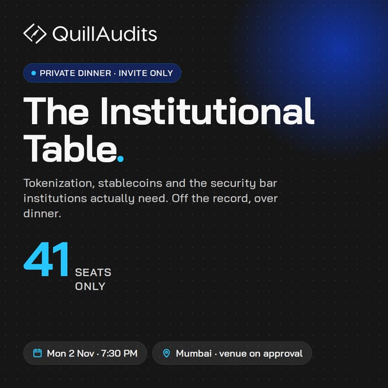 Cover Image for The Institutional Table: Private Dinner on Tokenization, Stablecoins and Security | Mumbai