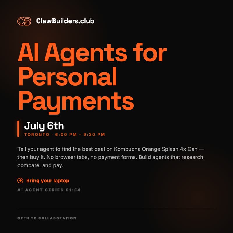 Cover Image for AI Agents For Personal Payments | ClawBuilders.Club