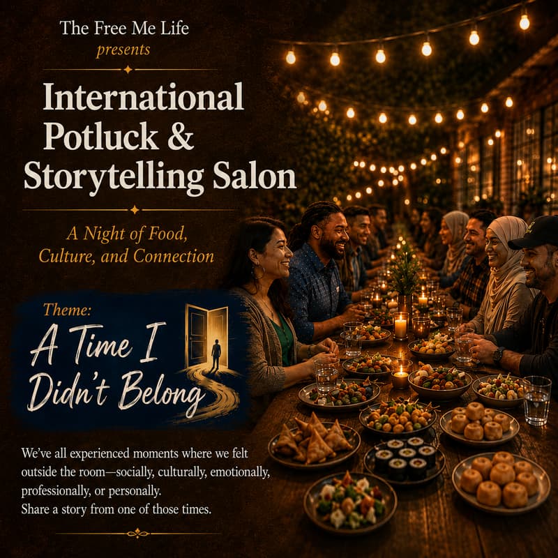 Cover Image for International Potluck & Storytelling Salon Theme: “A Time I Didn’t Belong” - Open Registration