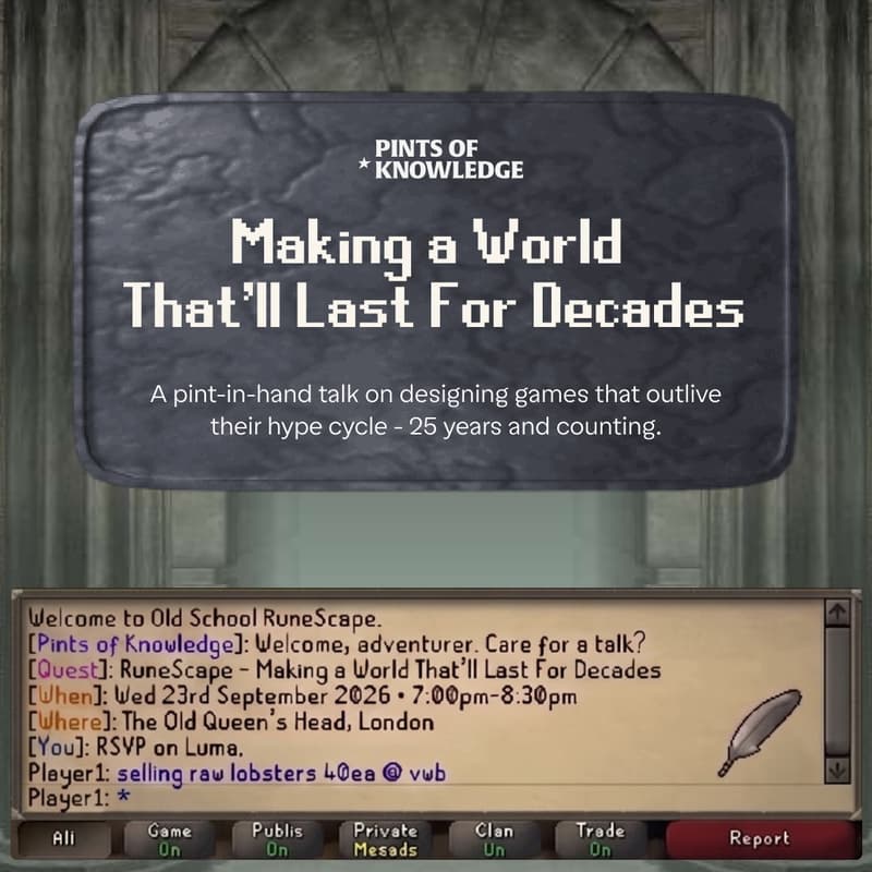 Cover Image for Quest Complete: 25 Years Building RuneScape, with Pints of Knowledge