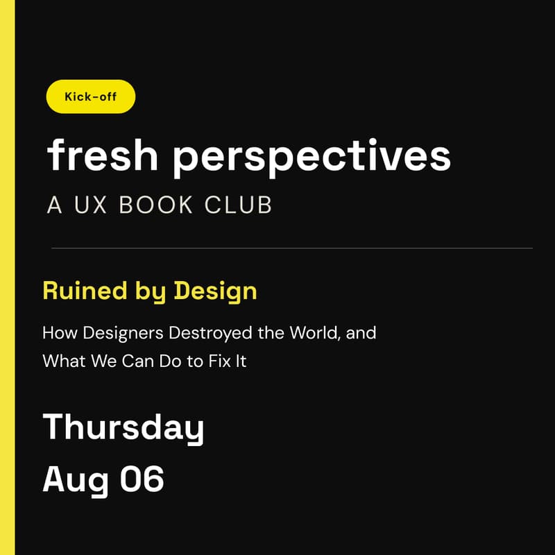 Cover Image for Q3 2026 UX Book Club Kick-Off Session | Fresh Perspectives