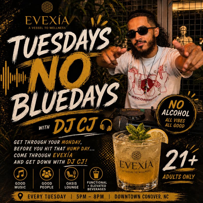 Cover Image for TUESDAYS = NO BLUE DAYS at EVEXÍA!