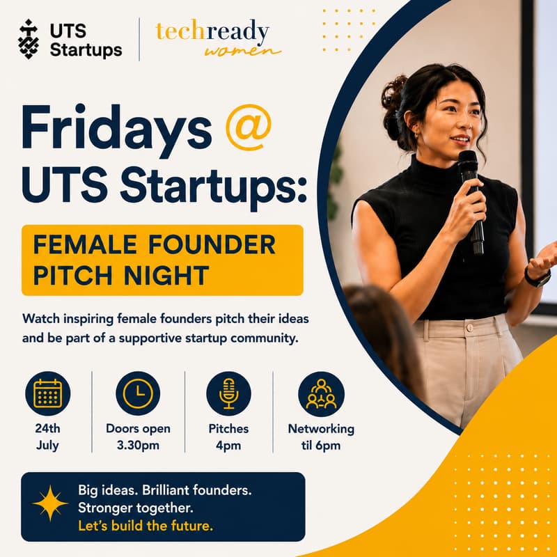 Cover Image for Fridays @ UTS Startups: Female Founder Pitch Night