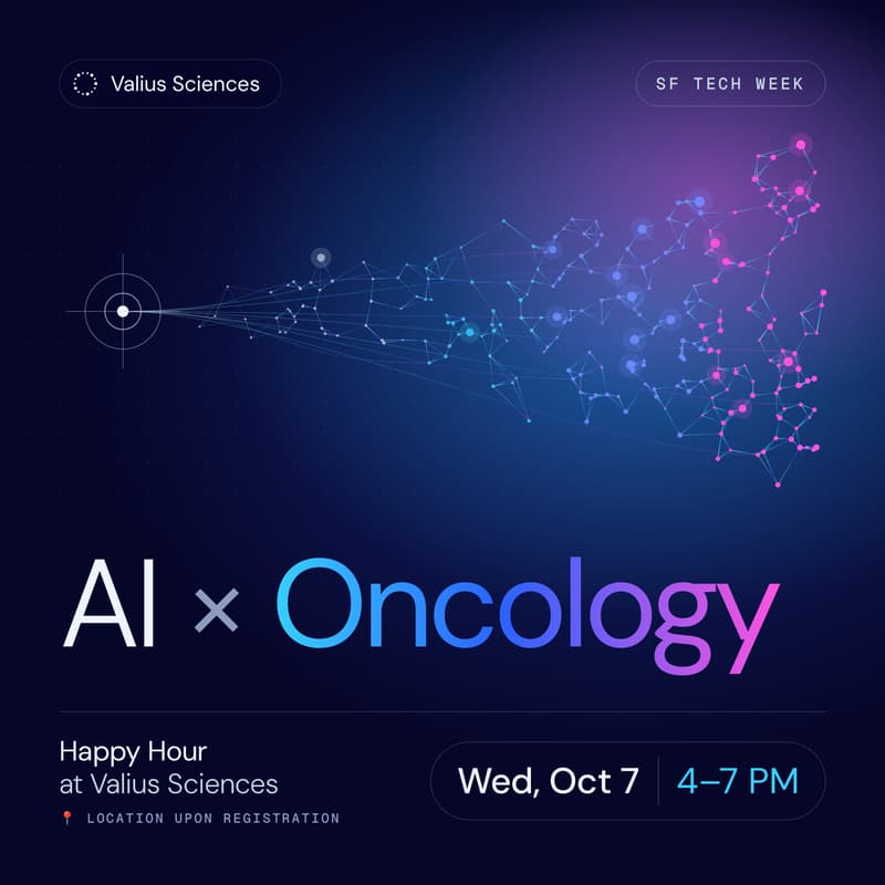 Cover Image for AI x Oncology Valius Sciences Happy Hour