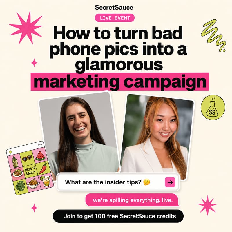 Cover Image for Turning Bad Phone Pics into a Glamorous Marketing Campaign. Live.