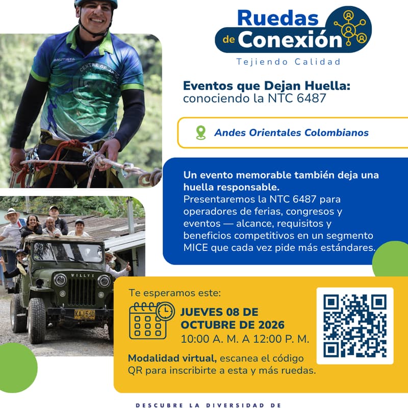 Cover Image for Eventos que Dejan Huella: conociendo la NTC 6487 Rueda macroregional – Andes Occidentales Colombianos