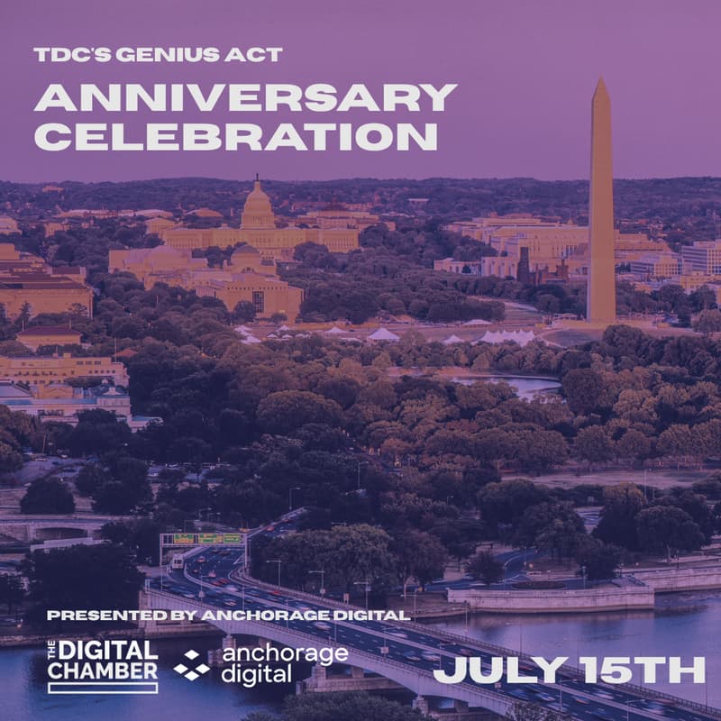 Cover Image for TDC's GENIUS Act Anniversary Celebration Presented by Anchorage Digital
