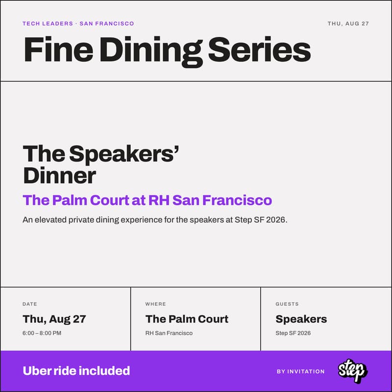 Cover Image for Tech Leaders Fine Dining Series — Step SF @ The Palm Court at RH San Francisco