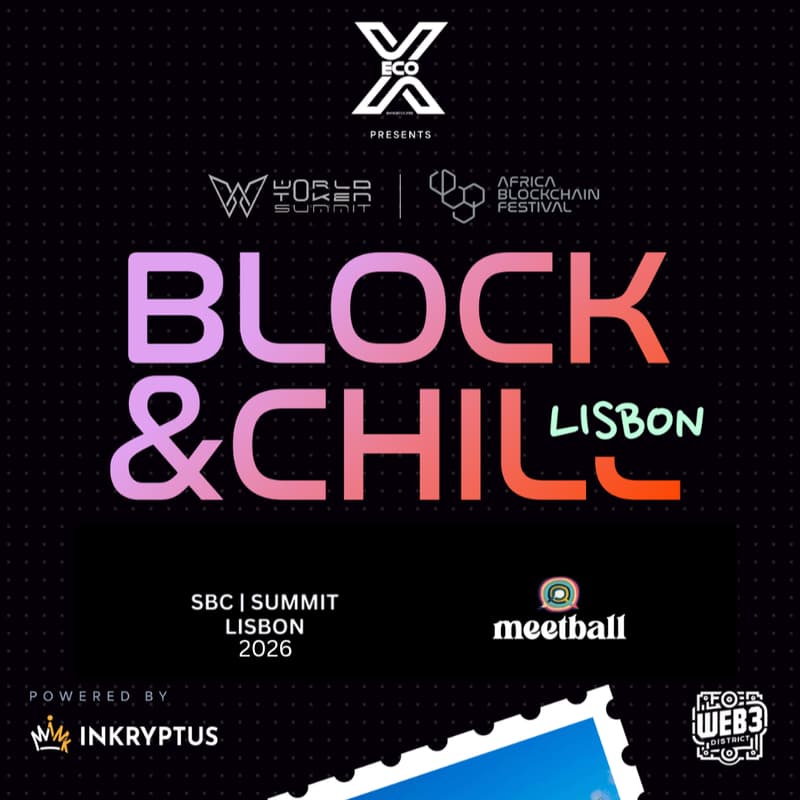 Cover Image for Block & Chill Lisbon Global Mixer: SBC Summit EcoX Meetup for AI, Web3, crypto payments, Cybersecurity, tech with Web3District, MeetBall
