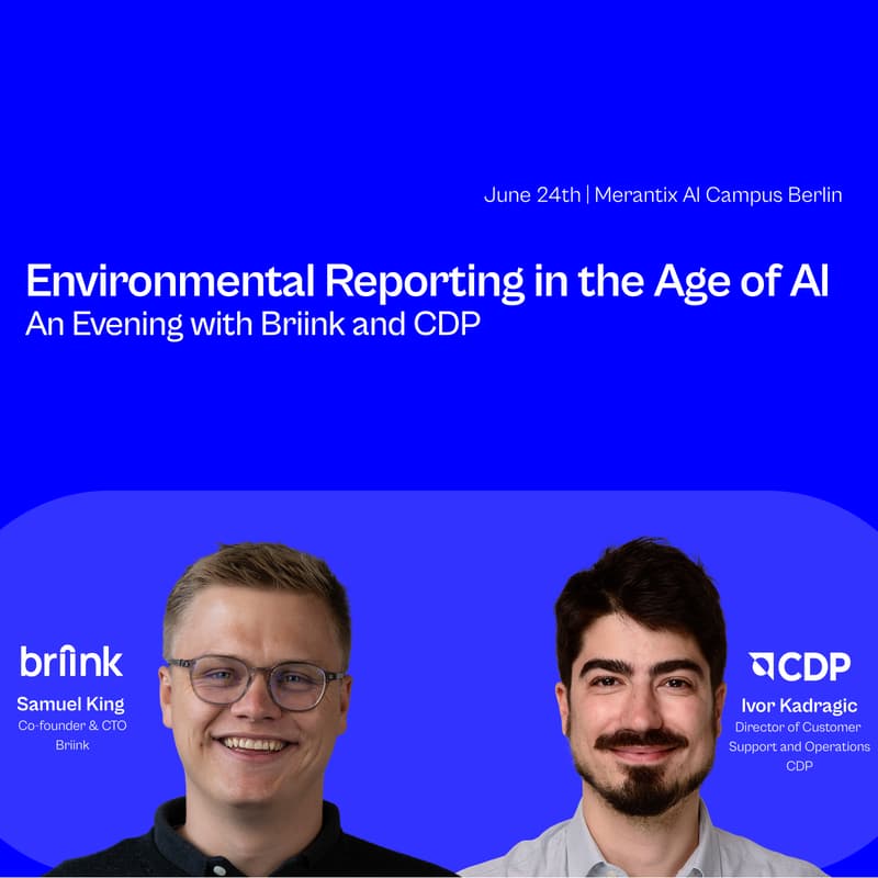 Cover Image for Environmental Reporting in the Age of AI — An Evening with Briink and CDP