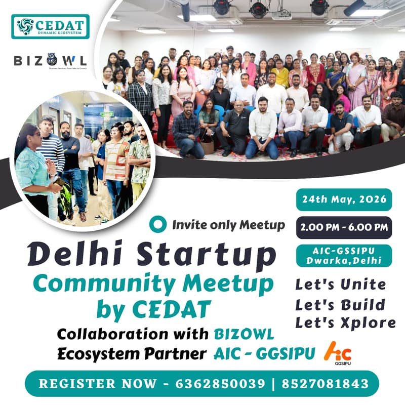 Cover Image for Delhi Startup Community Meetup By CEDAT