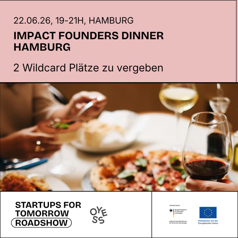 Cover Image for Impact Founders Dinner Hamburg. Bewirb dich hier auf deinen Dinnerplatz!