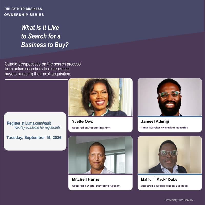 Cover Image for The Path to Business Ownership Series: What Is It Like to Search for a Business to Buy?