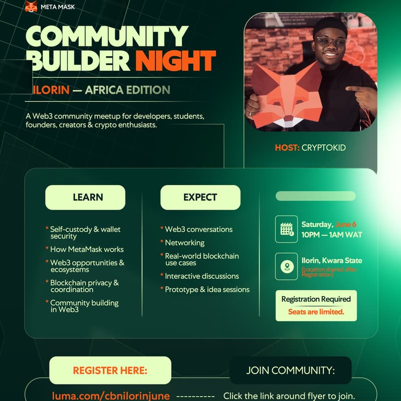 Cover Image for MetaMask Community Builder Night Ilorin - Africa Edition