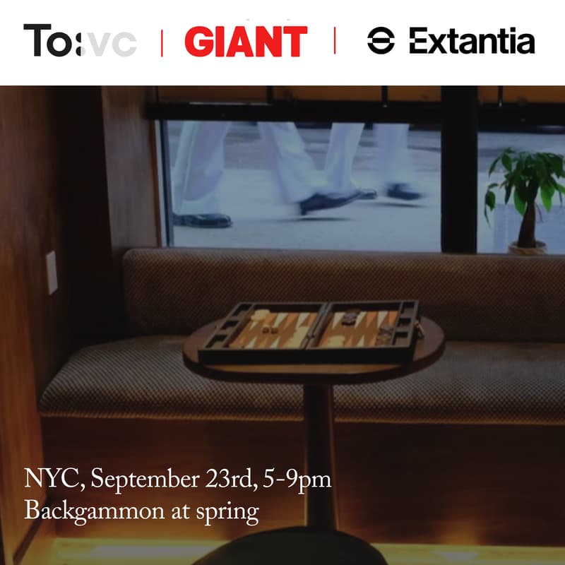 Cover Image for Double Down in Nolita with TO VC, Giant, and Extantia: Founder & Investor Backgammon