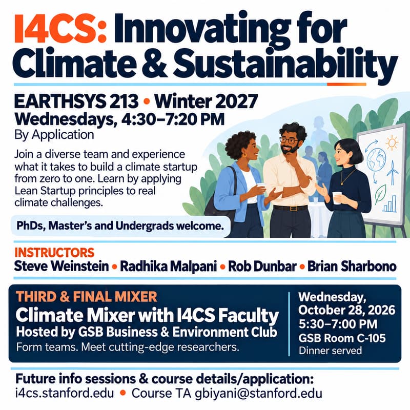 Cover Image for I4CS Info Session & Climate Team Formation Mixer