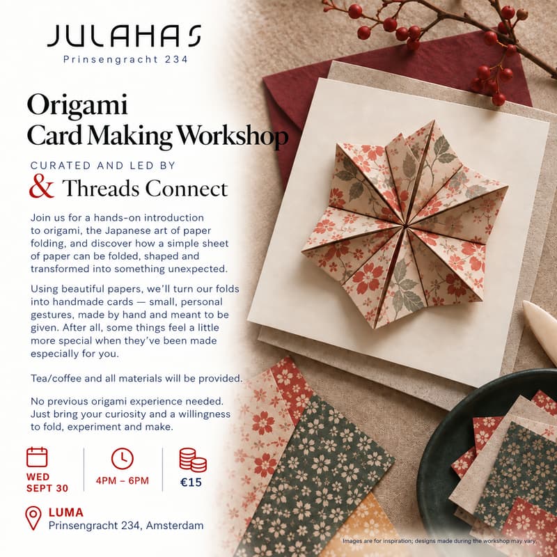 Cover Image for Origami Card Making Workshop Julahas X & Threads Connect