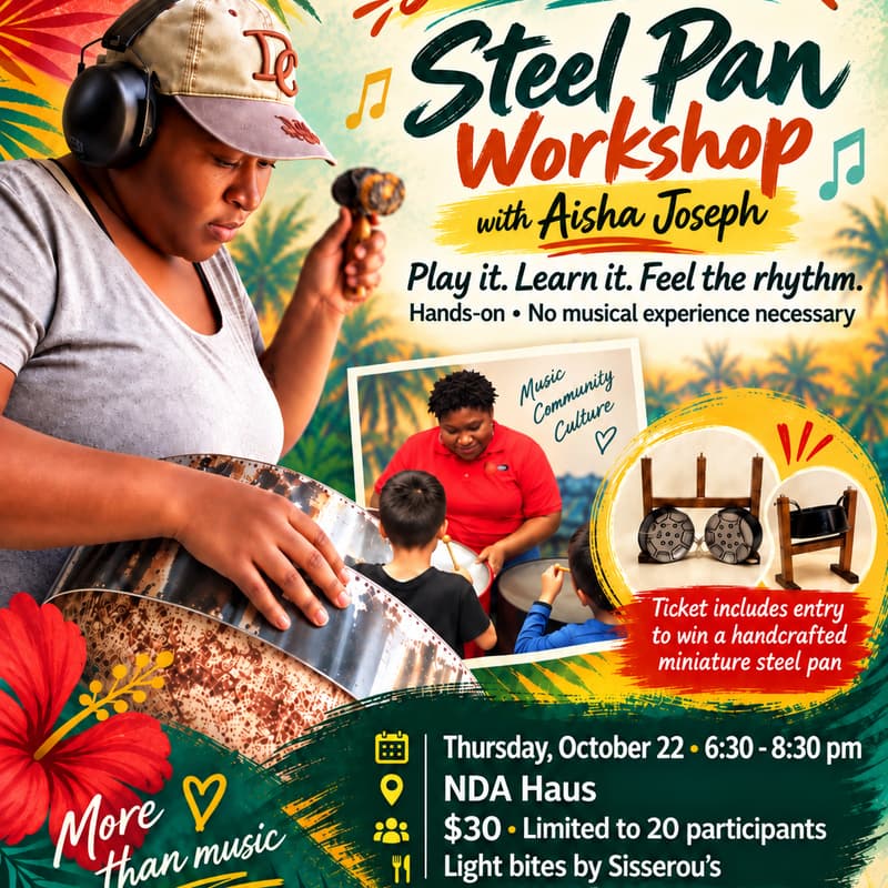Cover Image for Steel, Story & Spirit: A Hands-On Steel Pan Workshop
