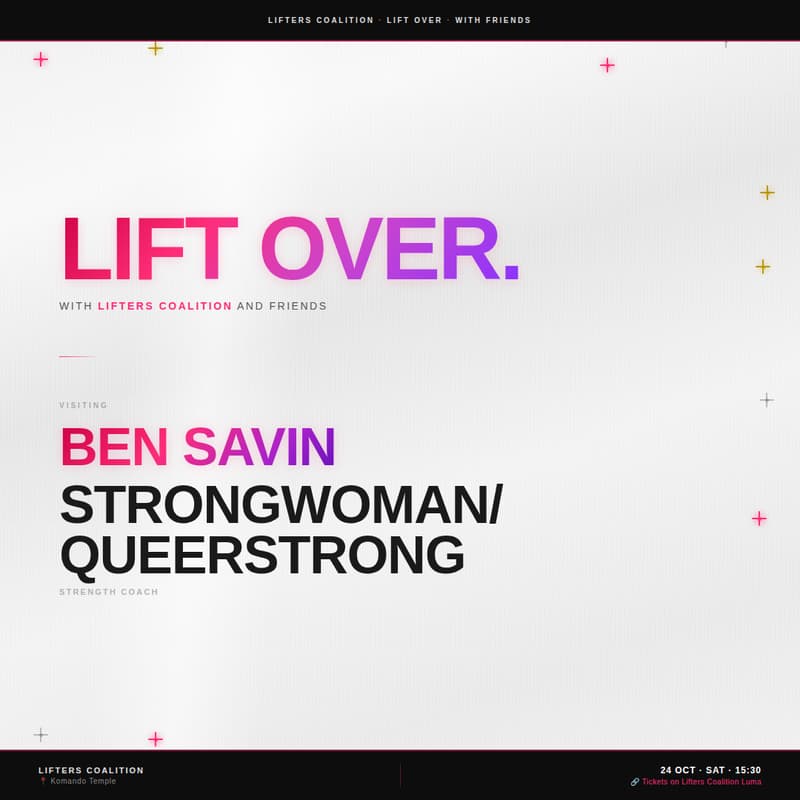 Cover Image for Strongwoman . QueerStrong with Ben Savin - A Liftover