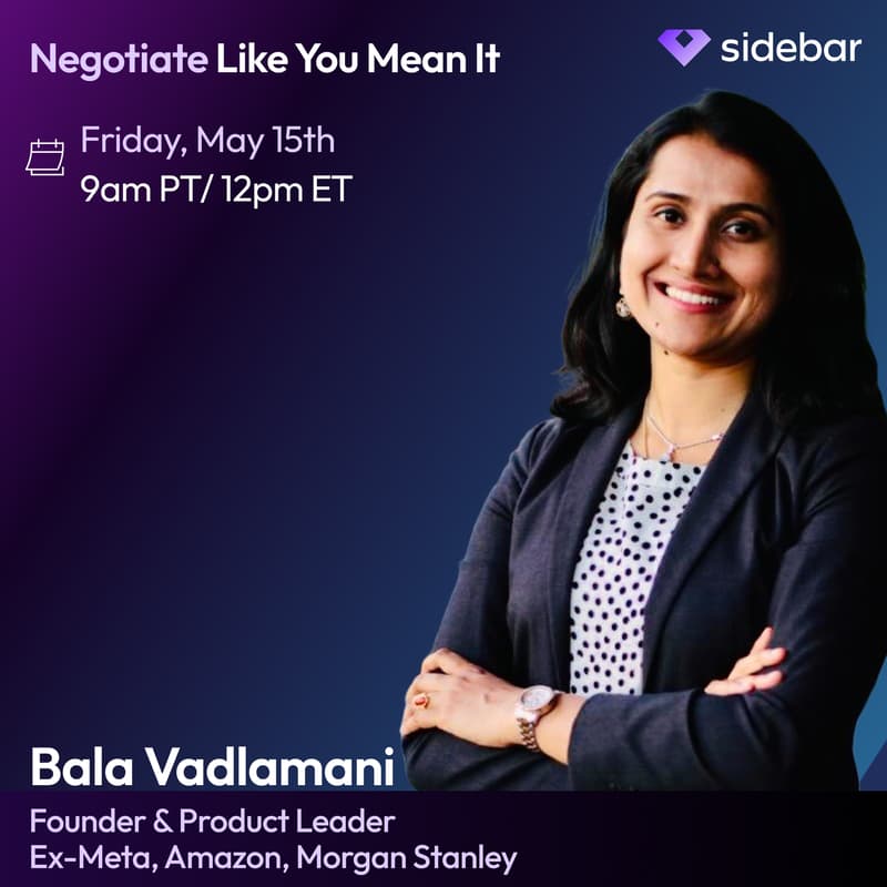 Cover Image for Sidebar Speaker Series: Negotiate Like You Mean It with Bala Vadlamani