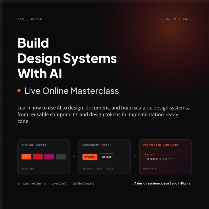 Cover Image for Build Design Systems with AI Masterclass