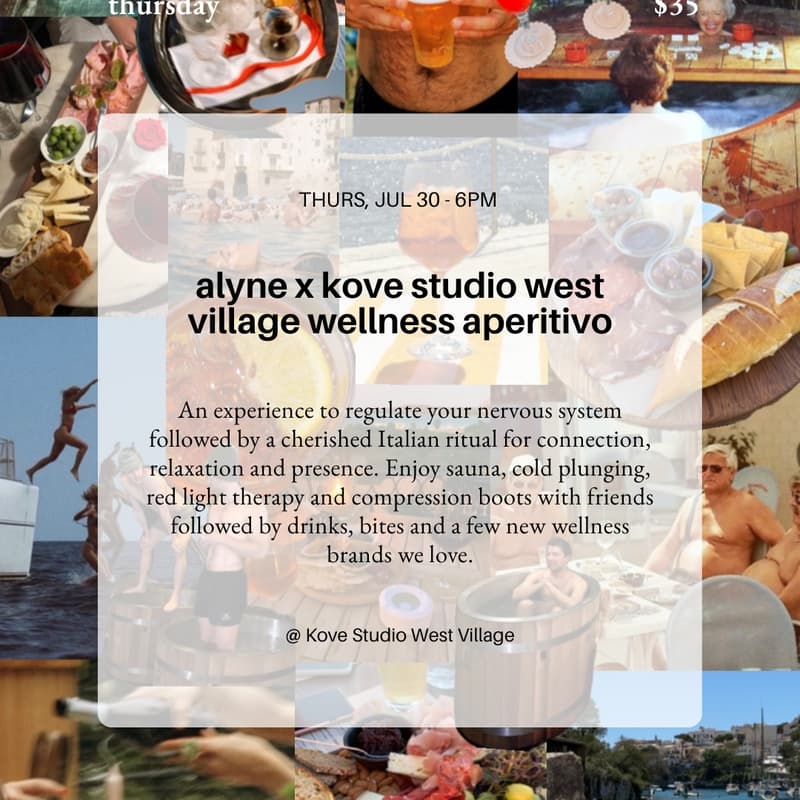 Cover Image for alyne x kove studio west village "wellness aperitivo"