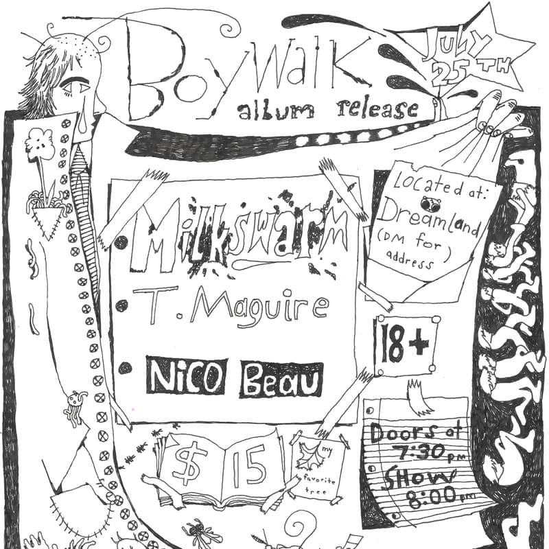 Cover Image for Boywalk album release show w/ Milkswarm, T. Maguire, & Nico Beau