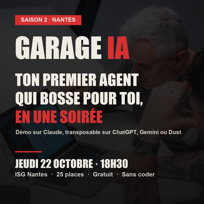 Cover Image for Garage IA #4 · Ton premier agent qui bosse pour toi, en une soirée