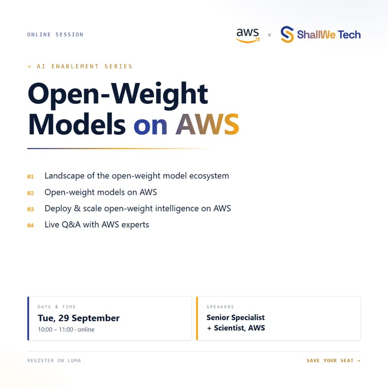 Cover Image for Deploying Open-Weight Models on AWS: A Builder Webinar