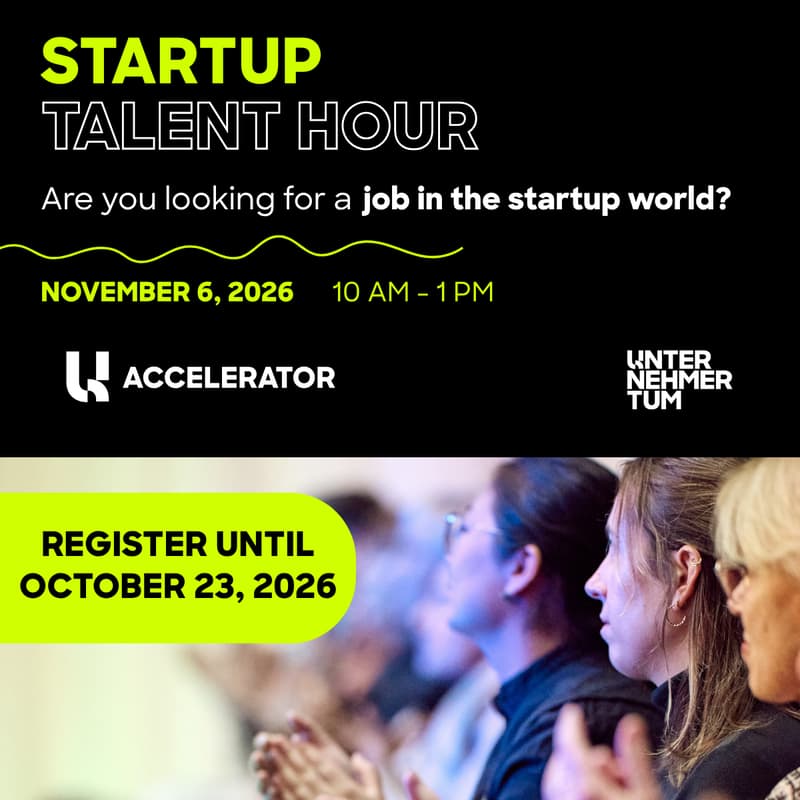 Cover Image for Startup Talent Hour by UnternehmerTUM Accelerator