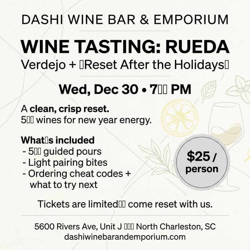 Cover Image for Wine Tasting: Rueda (Verdejo + “Reset After the Holidays”)