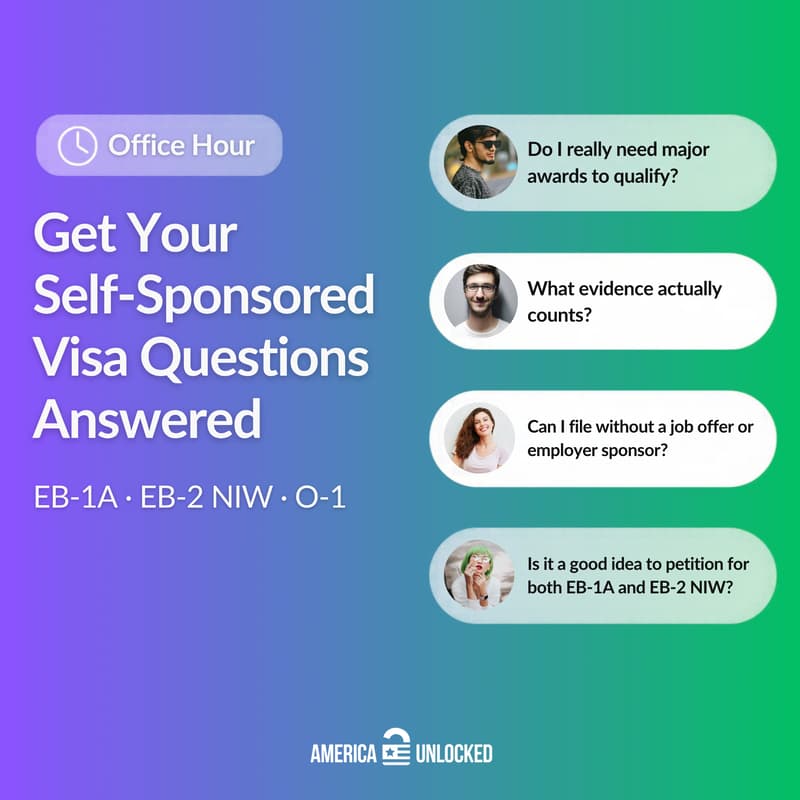 Cover Image for 🙋 Office Hour. Get your EB-1A, EB-2 NIW & O-1 Questions Answered