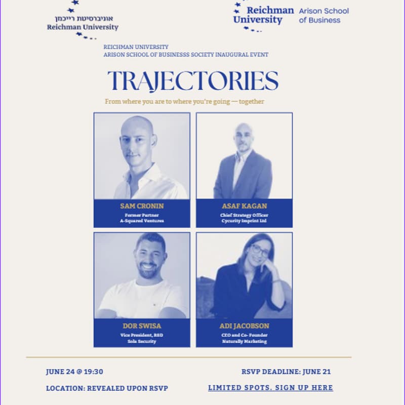 Cover Image for Reichman Business Society Presents: TRAJECTORIES
