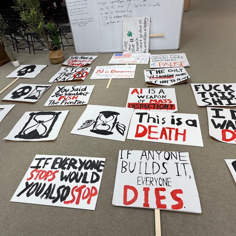 Cover Image for Make A Sign For The "Stop The AI Race" Protest Together