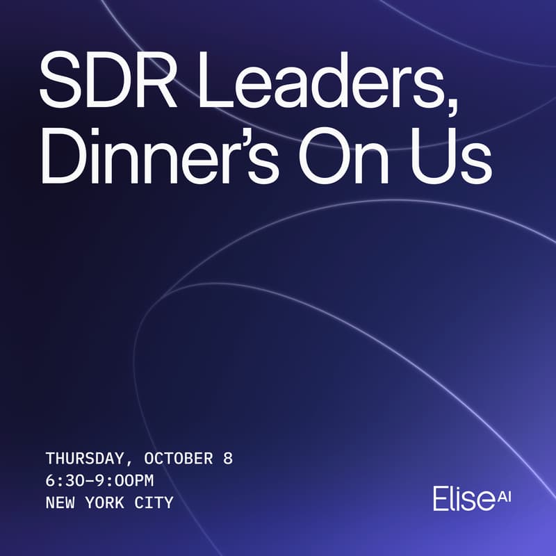 Cover Image for AI for SDRs, Not AI SDRs - Hosted by EliseAI