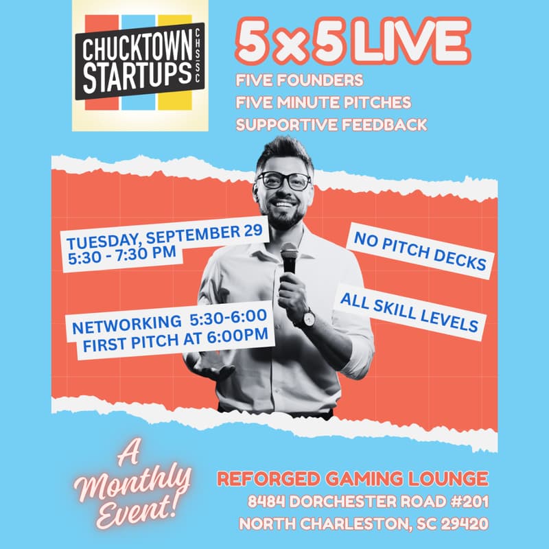 Cover Image for Chucktown Startups 5x5 LIVE - September