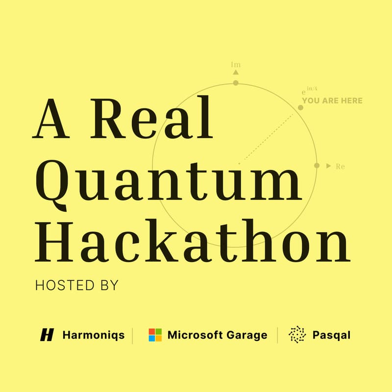 Cover Image for A Real Quantum Hackathon — by Harmoniqs, Pasqal, & Microsoft