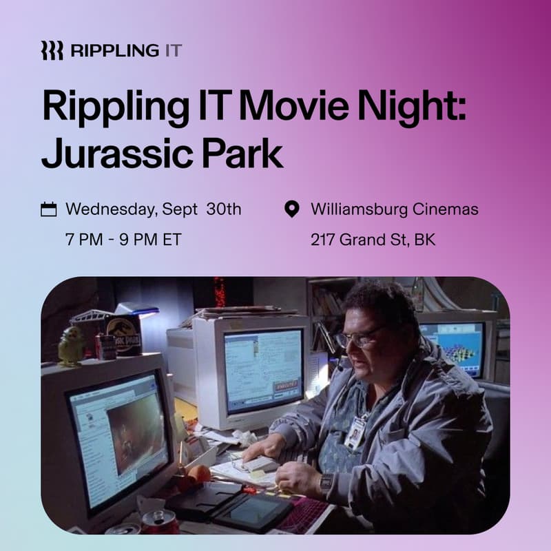 Cover Image for Rippling IT Movie Night: Jurassic Park