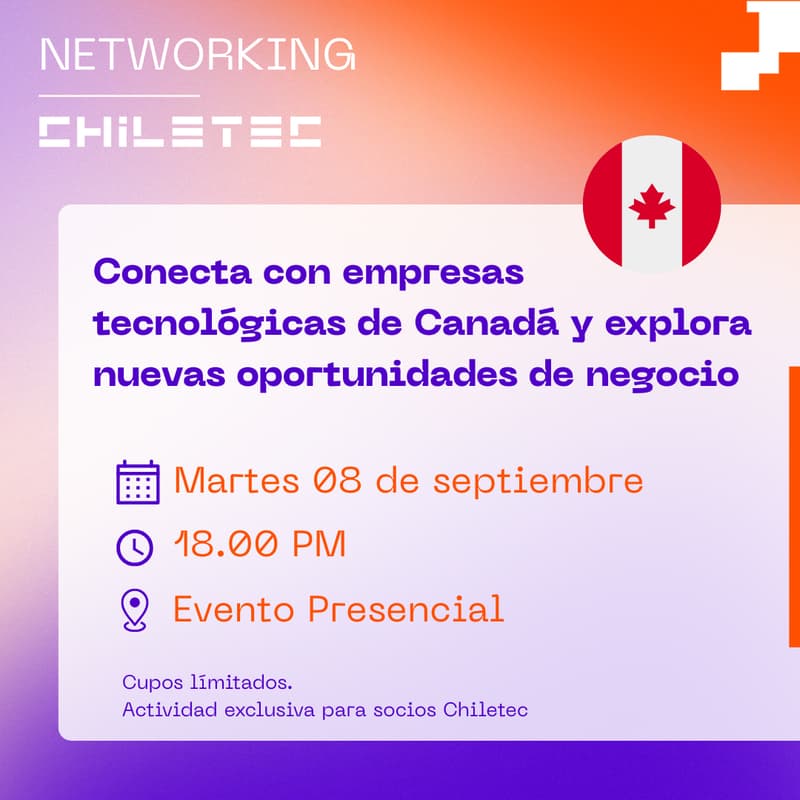 Cover Image for Encuentro Networking: Conecta con empresas tecnológicas de Canadá y explora nuevas oportunidades de negocio