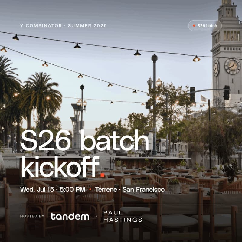 Cover Image for S26 Kick Off - Great Views and Raffle w/ Paul Hastings and Tandem (S24)